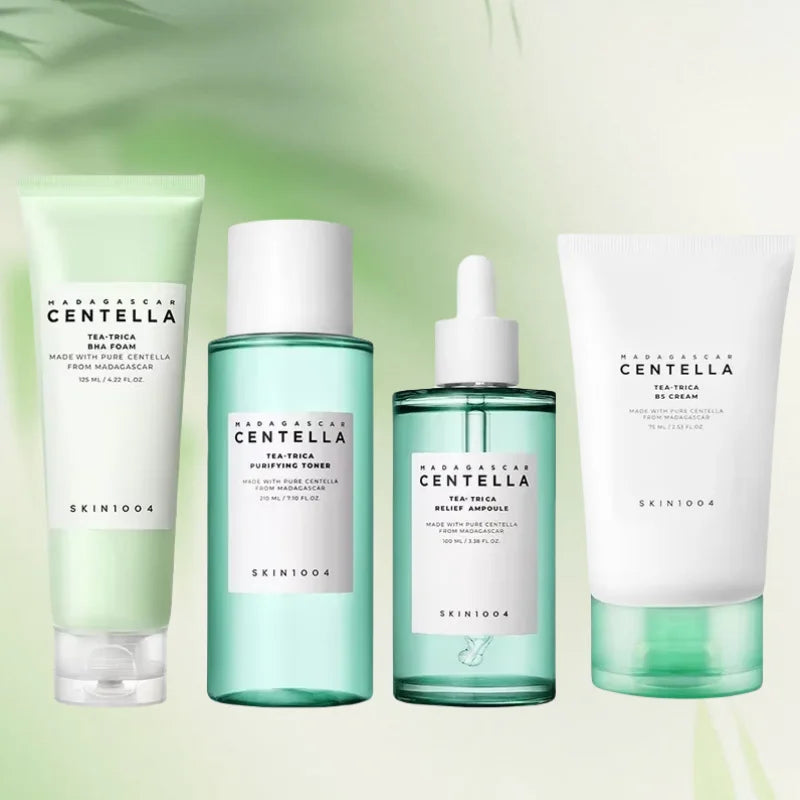 Glow Skin Paris x SKIN1004 Centella Tea-Trica Coffret Découverte – Nettoyant BHA, Toner Purifiant, Sérum & Crème B5