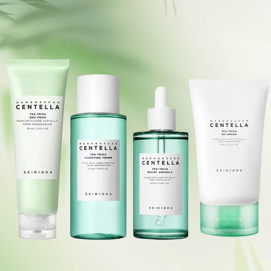 Glow Skin Paris x SKIN1004 Centella Tea-Trica Coffret Découverte – Nettoyant BHA, Toner Purifiant, Sérum & Crème B5